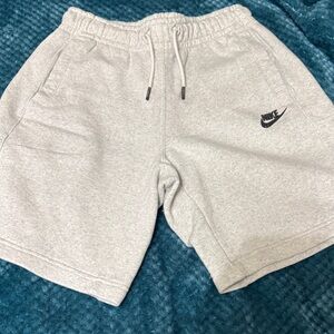 Nike kids Light Gray Athletic Fleece Shorts with Drawstring